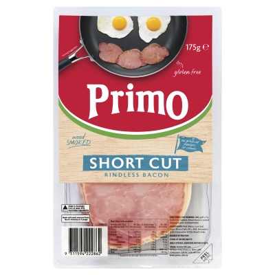 Primo Rindless Short Cut Bacon 175g