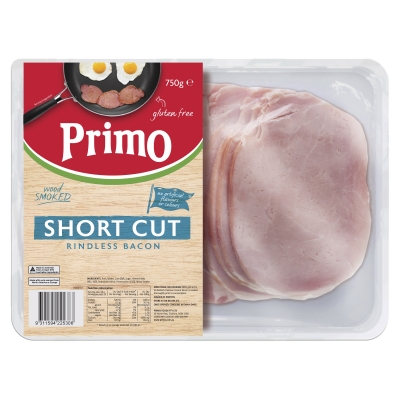 Primo Rindless Short Cut Bacon 750g