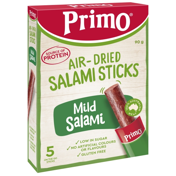 Primo Air-Dried Salami Sticks Mild 5 Pack 90g