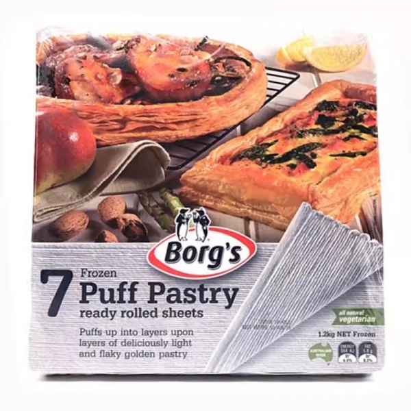 Borg's Pastry Puff Sheets 7 Sheets 1.2kg