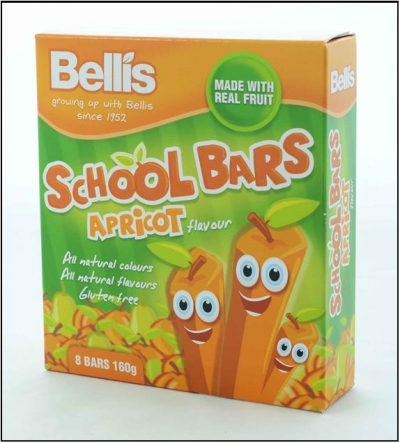 Bellis School Bars Apricot 8 Pack 160g