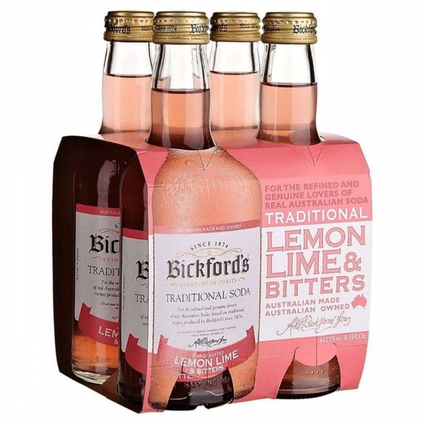 Bickford's Traditional Soda Lemon Lime & Bitters 4 x 275ml