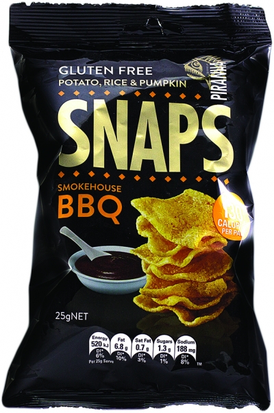 Piranha Snaps Smokehouse BBQ Gluten Free 25g