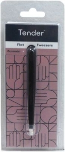 Tender Flat Tip Tweezers Gunmetal