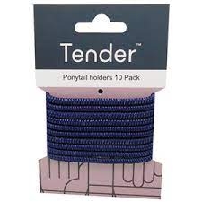 Hair Elastic Thick Navy Card 10 Pack