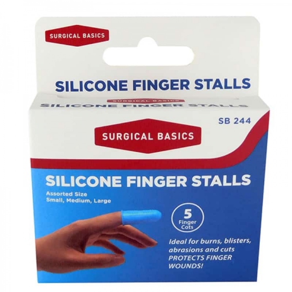 Surgical Basics Silicone Finger Stalls 5 Pack