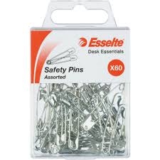 60 Safety Pins Assorted Sizes