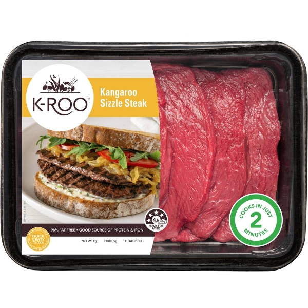 K-Roo Kangaroo Sizzle Steak 400g