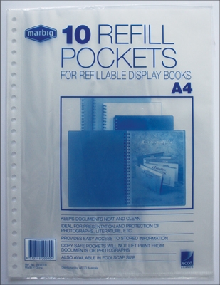 Marbig Display Book Refill A4 10 Pack