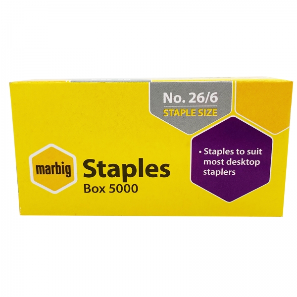 Marbig Staples 26/6 5000 Pack