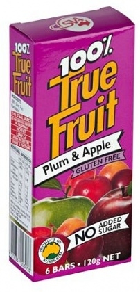 True Fruit Strips Plum & Apple Gluten Free 6 Pack 120g