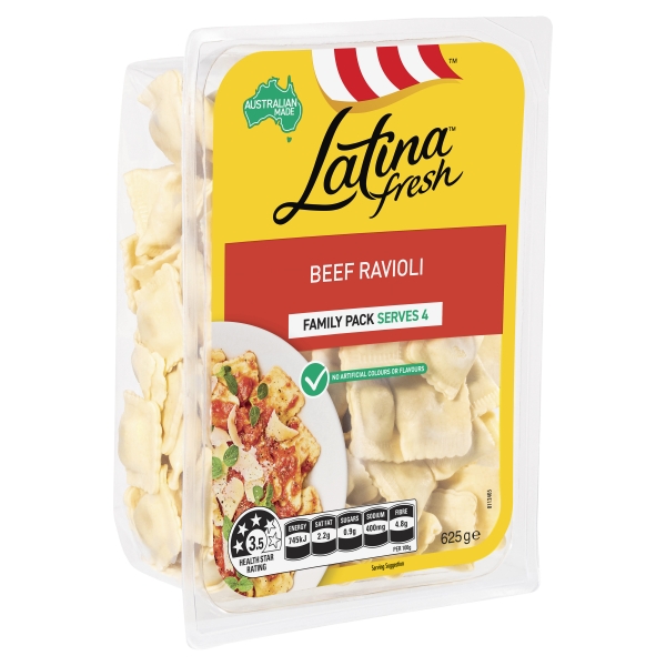 Latina Fresh Pasta Beef Ravioli Family Pack 625g