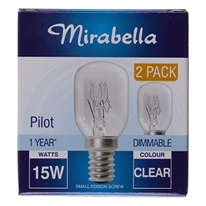 Mirabella Globe Pilot Edison Screw 15W 2 Pack