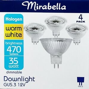 Mirabella Globe Halogen Downlights Warm White 35W 4 Pack