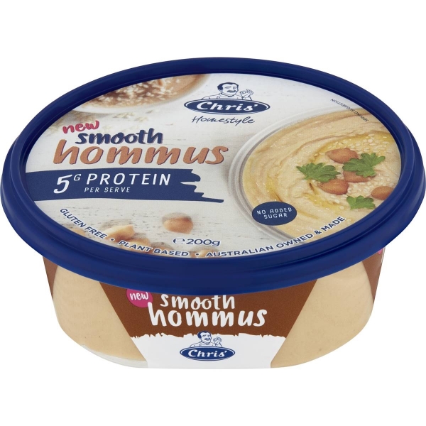 Chris' Homestyle Smooth Hommus Dip 200g