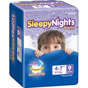 Babylove Sleepy Nights Pants 4-7 Years 9 Pack