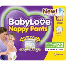 Babylove Nappy Pants Junior 15-25kg 22 Pack