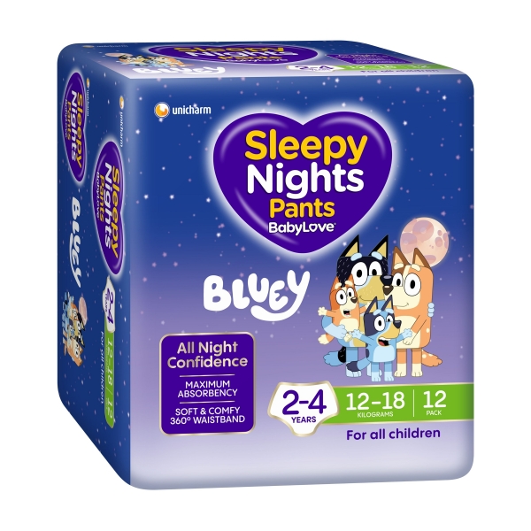 Babylove Sleepy Nights Pants 2-4 Years 12 Pack