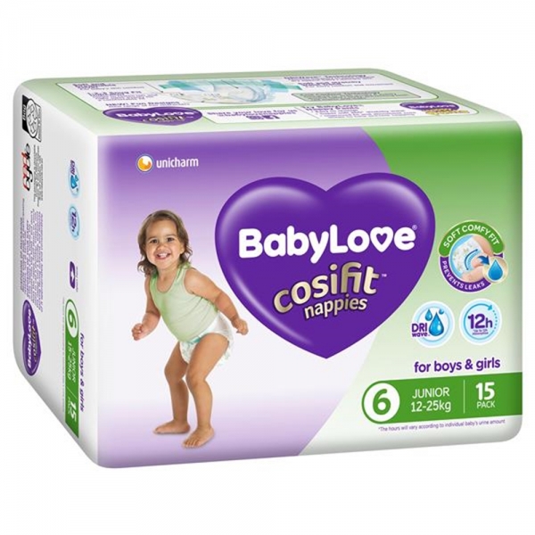 Babylove Nappies Crosfit Junior Size 6 12-25kg 15 Pack