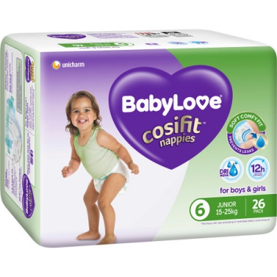 Babylove Nappies Cosifit Junior 15-25kg 26 Pack