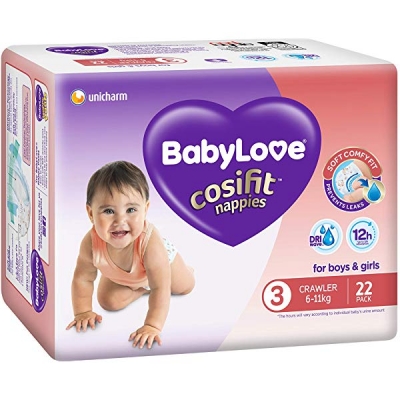 Babylove Cosifit Nappies Size 3 6-11kg 22 Pack