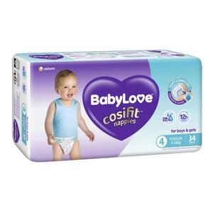 Babylove Nappies Cosifit Todder 34 Pack