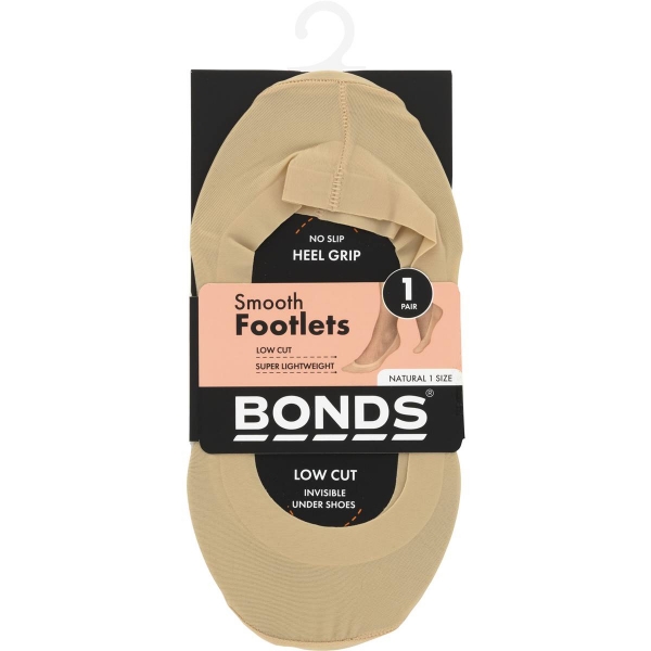 Bonds Footlets Smooth Natural 1 Size 1 Pair