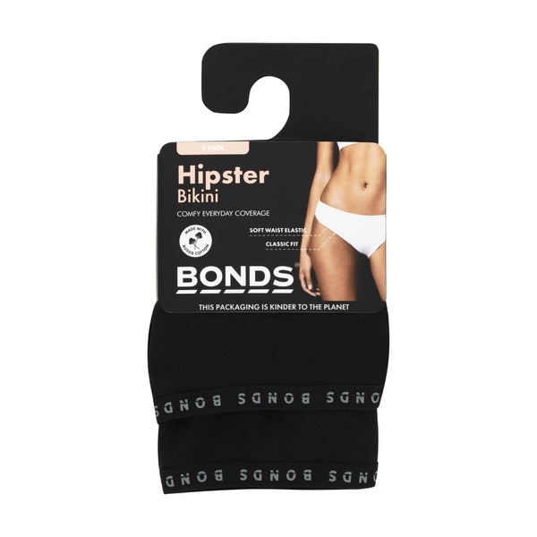 Bonds Women Briefs Hipster Black Size 12 2 Pack