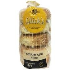 Glick's Bagel Plain Sesame Seed 4 Pack 360g