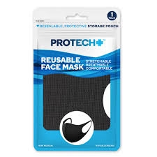 Protech Reusable Face Mask Black 1 Pack