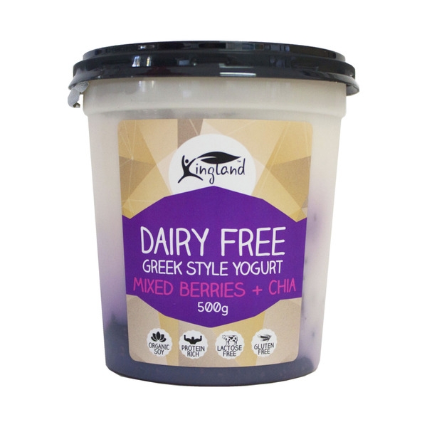 Kingland Dairy Free Greek Style Yoghurt Mixed Berries & Chia 500g