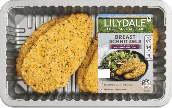 Lilydale Free Range Chicken Breast Cauliflower Schnitzels 400g