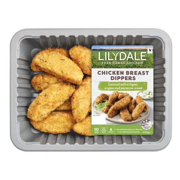 Lilydale Free Range Breast Dippers Herb & Parmesan Crumb 400g