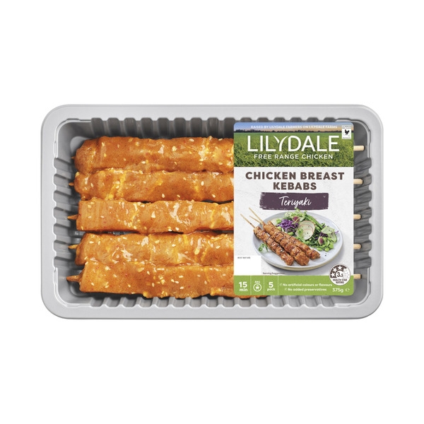 Lilydale Free Range Chicken Kebabs Teriyaki 375g