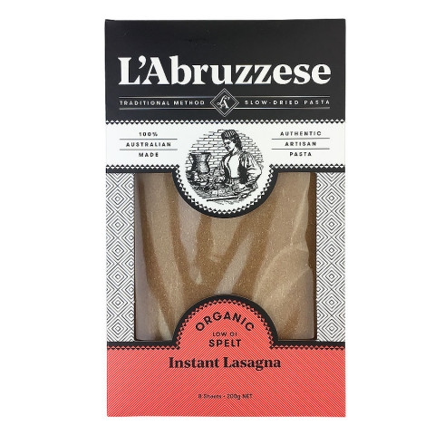 L'Abruzzese Organic Spelt Instant Lasagna Sheets 200g