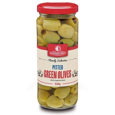 Sandhurst Pitted Green Olives 350g