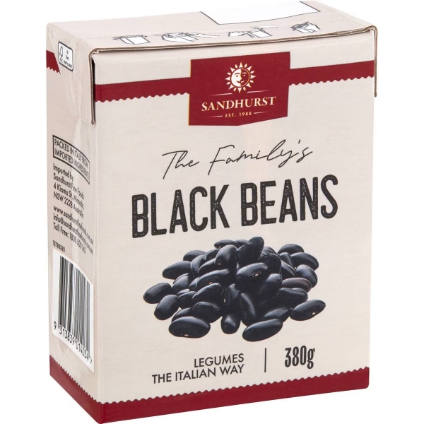 Sandhurst Black Beans Tetra Pack 380g