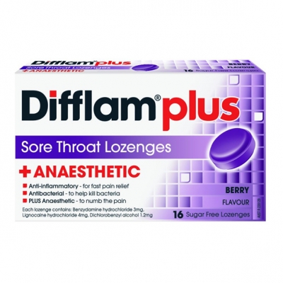 Difflam Plus Lozenges Berry 16 Pack