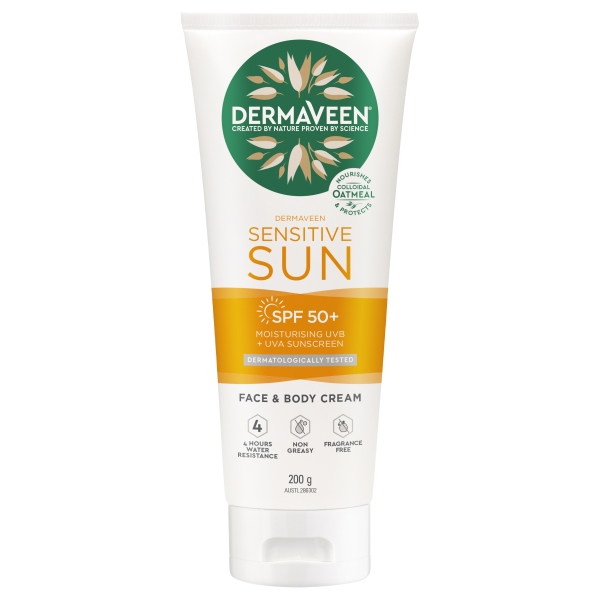 DermaVeen Sensitive Sun SPF 50+ Face & Body Cream 200g