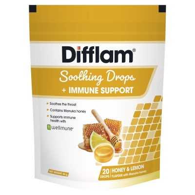 Difflam Soothing Drops Honey & Lemon 20 Pack