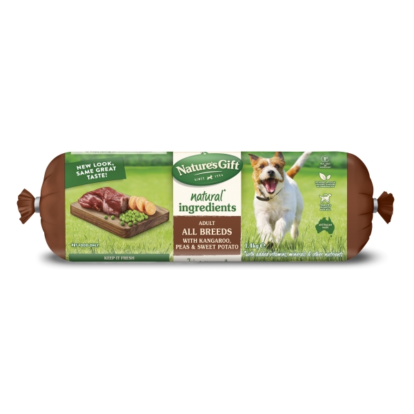 Nature's Gift Dog Roll Kangaroo Sweet Potato & Pea 1.4kg