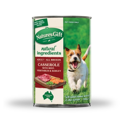 Nature's Gift Dog Food Casserole Beef Vegetable & Barley 700g