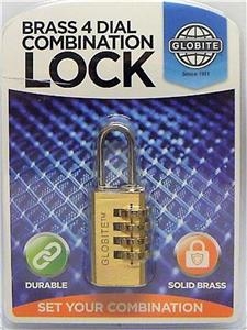 Globite Brass Combination Lock 1 Pack