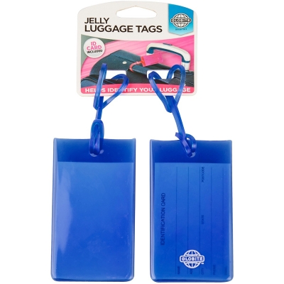 Globite Jelly Luggage Tags 2 Pack Blue