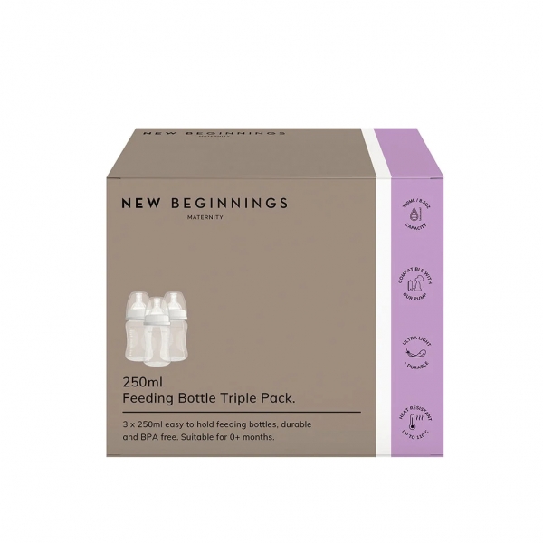 New Beginnings 250ml Feeding Bottles 3 Pack