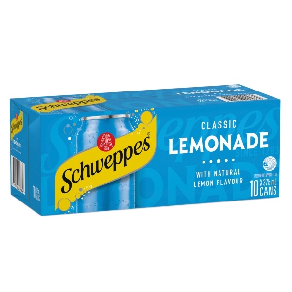 Schweppes Lemonade 10 x 375ml Cans