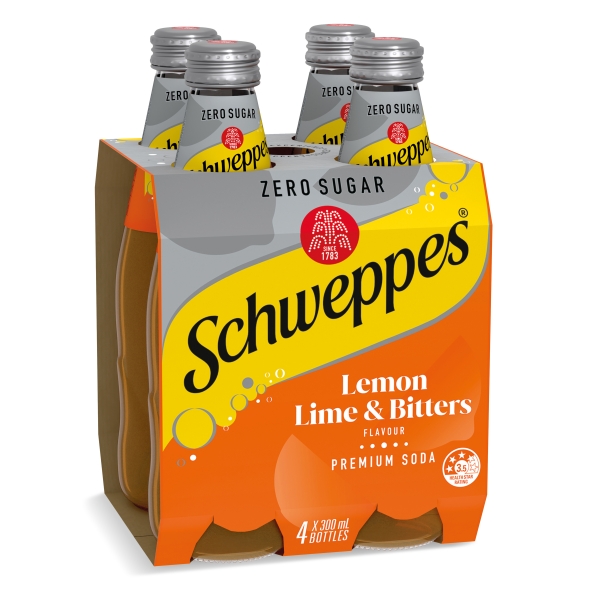 Schweppes Lemon Lime Bitters Zero Sugar 4 x 300ml