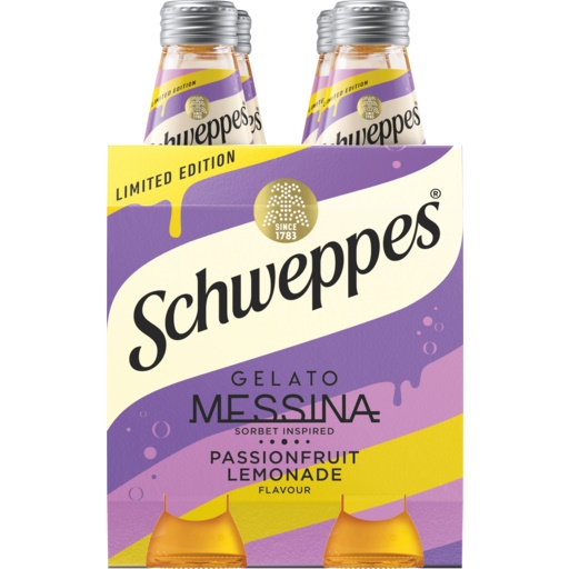 Schweppes Messina Passionfruit Lemonade 4 x 300ml