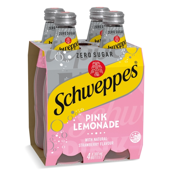 Schweppes Pink Lemonade Zero Sugar 4 x 300ml