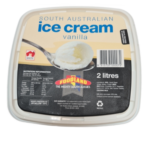 Foodland Ice Cream Vanilla 2lt